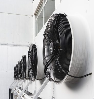 Air conditioner units (HVAC) attached to an industrial building